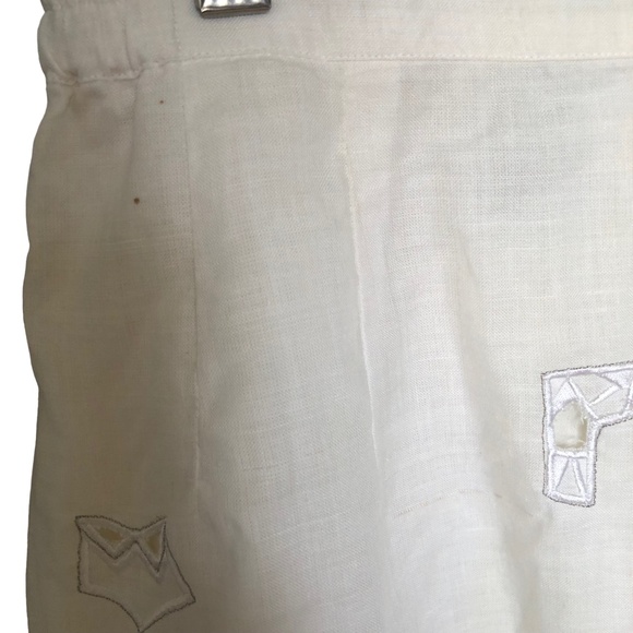 Ann Gerlin Vintage Embroidered Linen Skirt Suit White Size 10 - Picture 4 of 10